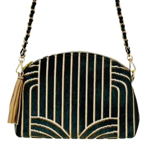 Art Deco Black Velvet Purse