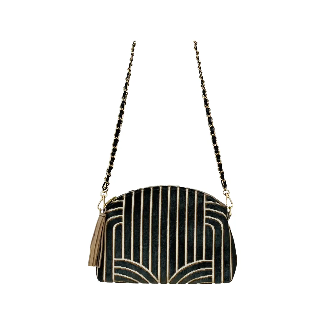 Art Deco Black Velvet Purse