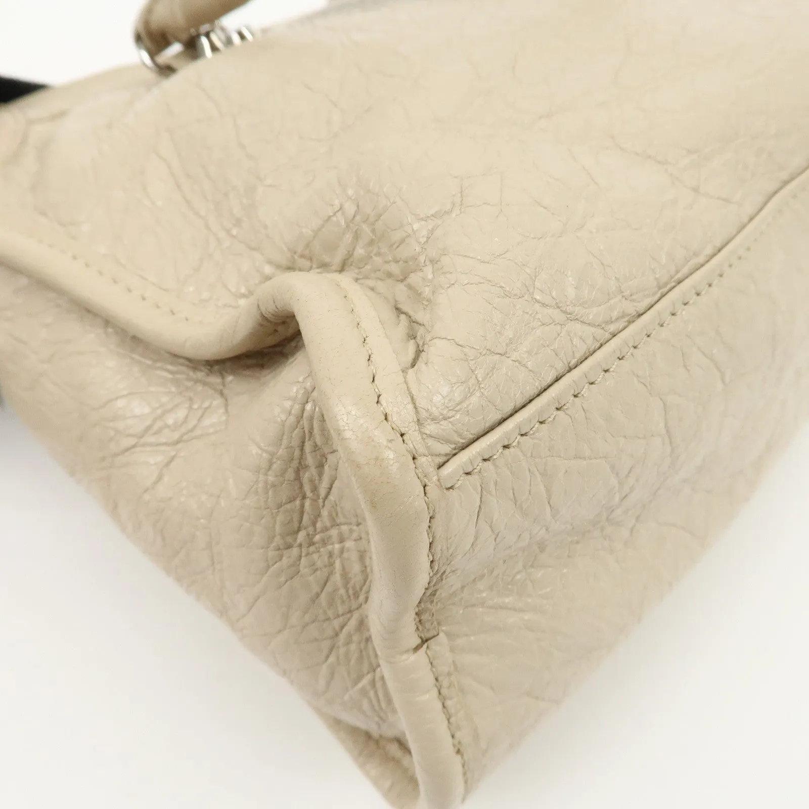 BALENCIAGA Classic City Leather 2Way Hand Bag White 431621 Used
