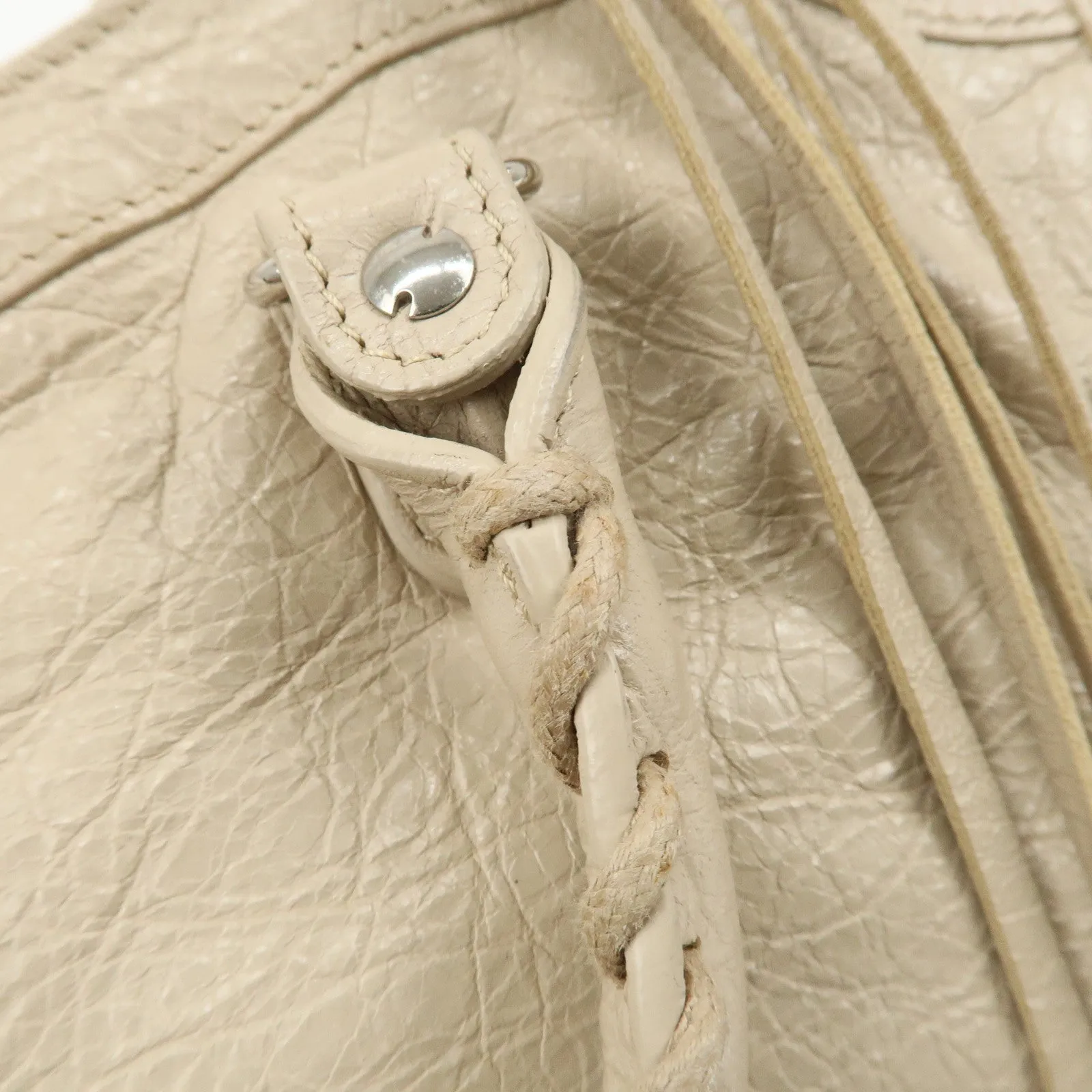 BALENCIAGA Classic City Leather 2Way Hand Bag White 431621 Used