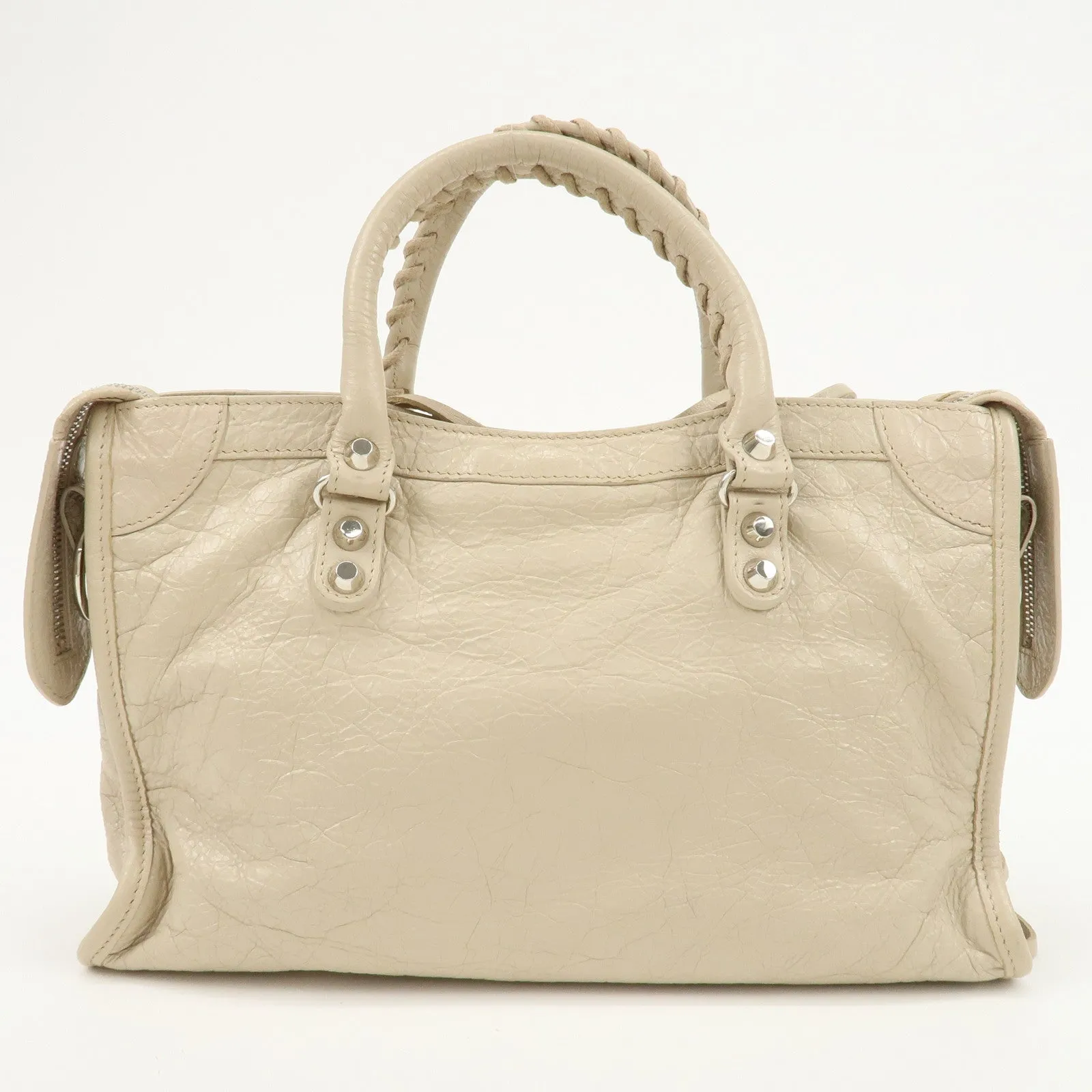 BALENCIAGA Classic City Leather 2Way Hand Bag White 431621 Used