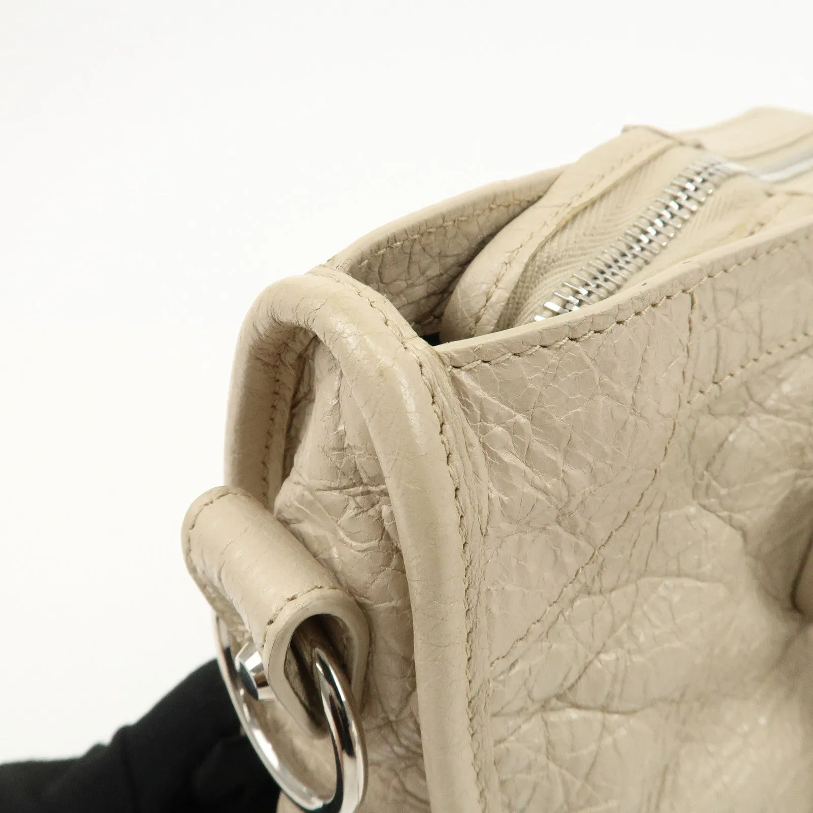 BALENCIAGA Classic City Leather 2Way Hand Bag White 431621 Used