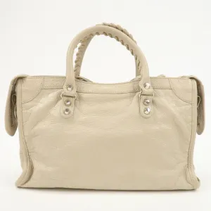 BALENCIAGA Classic City Leather 2Way Hand Bag White 431621 Used