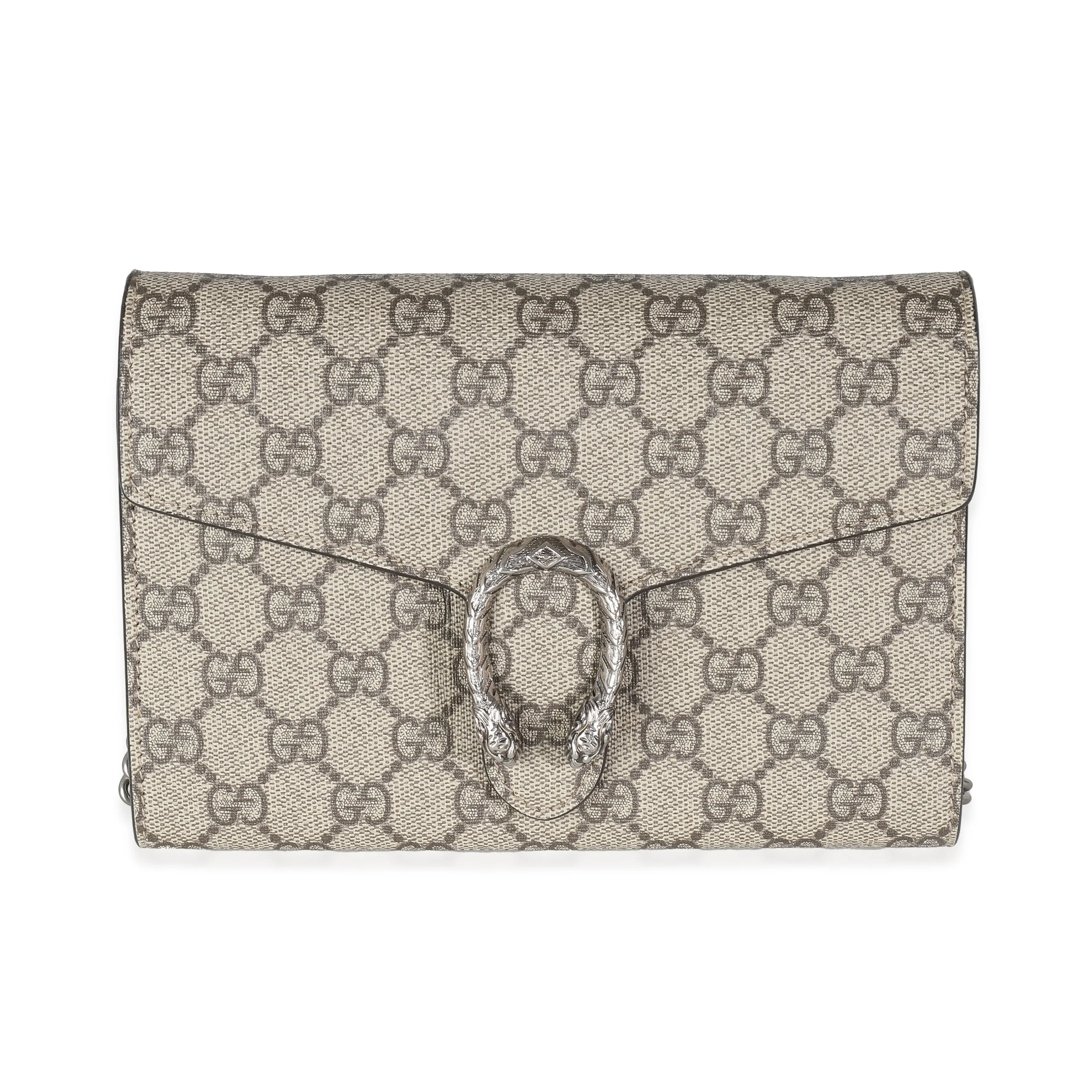 Beige GG Supreme Dionysus Chain Wallet