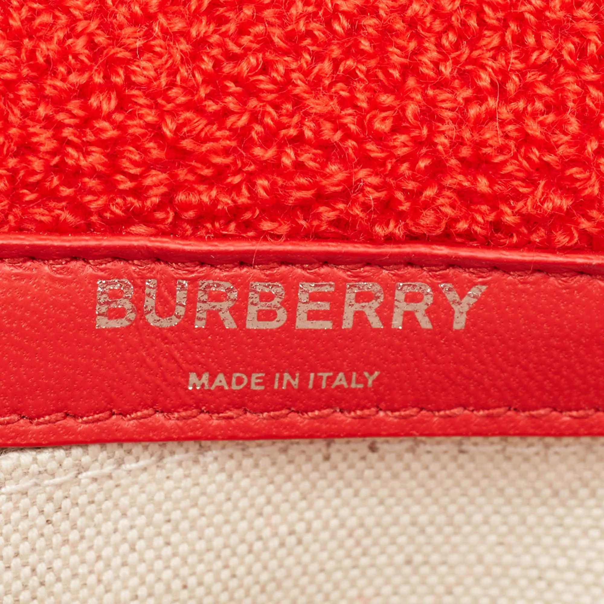 BURBERRY Red Terry Fabric Mini Love Lola Shoulder Bag