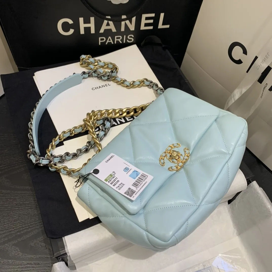 CHANEL 19 Flap Bag Tiffany Blue