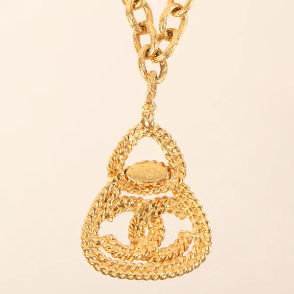 CHANEL 1993 Made Triangle Cc Mark Plate Necklace