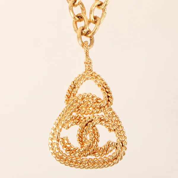 CHANEL 1993 Made Triangle Cc Mark Plate Necklace