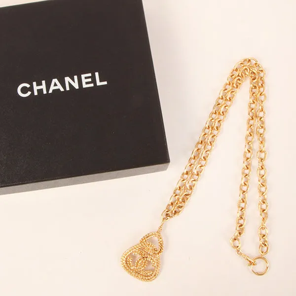 CHANEL 1993 Made Triangle Cc Mark Plate Necklace