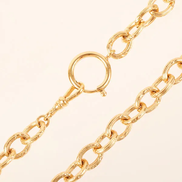 CHANEL 1993 Made Triangle Cc Mark Plate Necklace