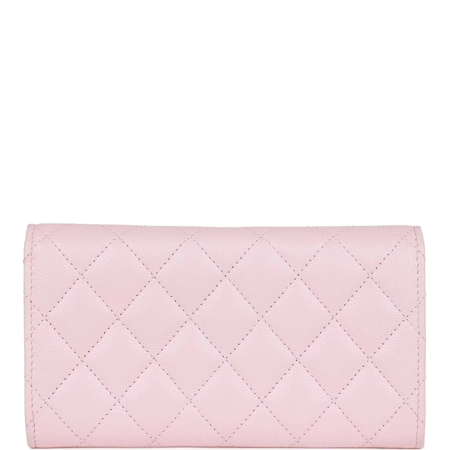 Chanel CC Large Gusset Flap Wallet Pink Caviar Light Gold Hardware