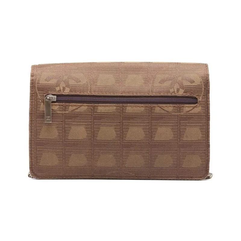 CHANEL  label chain wallet ram s x canvas brown (silver g) shoulder bag mini shoulder bag ladies bag ladies bag hybrid 【 Ship】  handbags