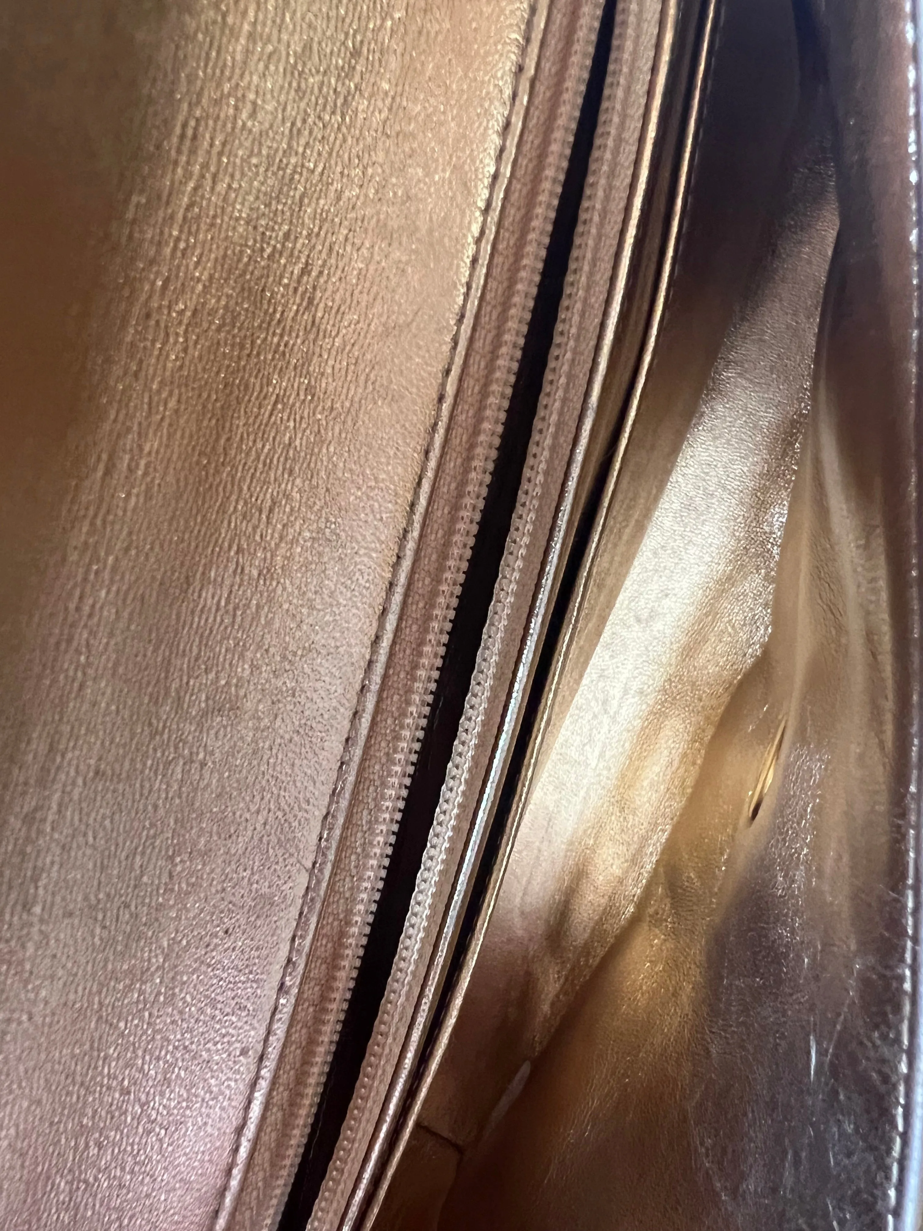 Chanel Vintage Flap Metallic Lambskin Clutch