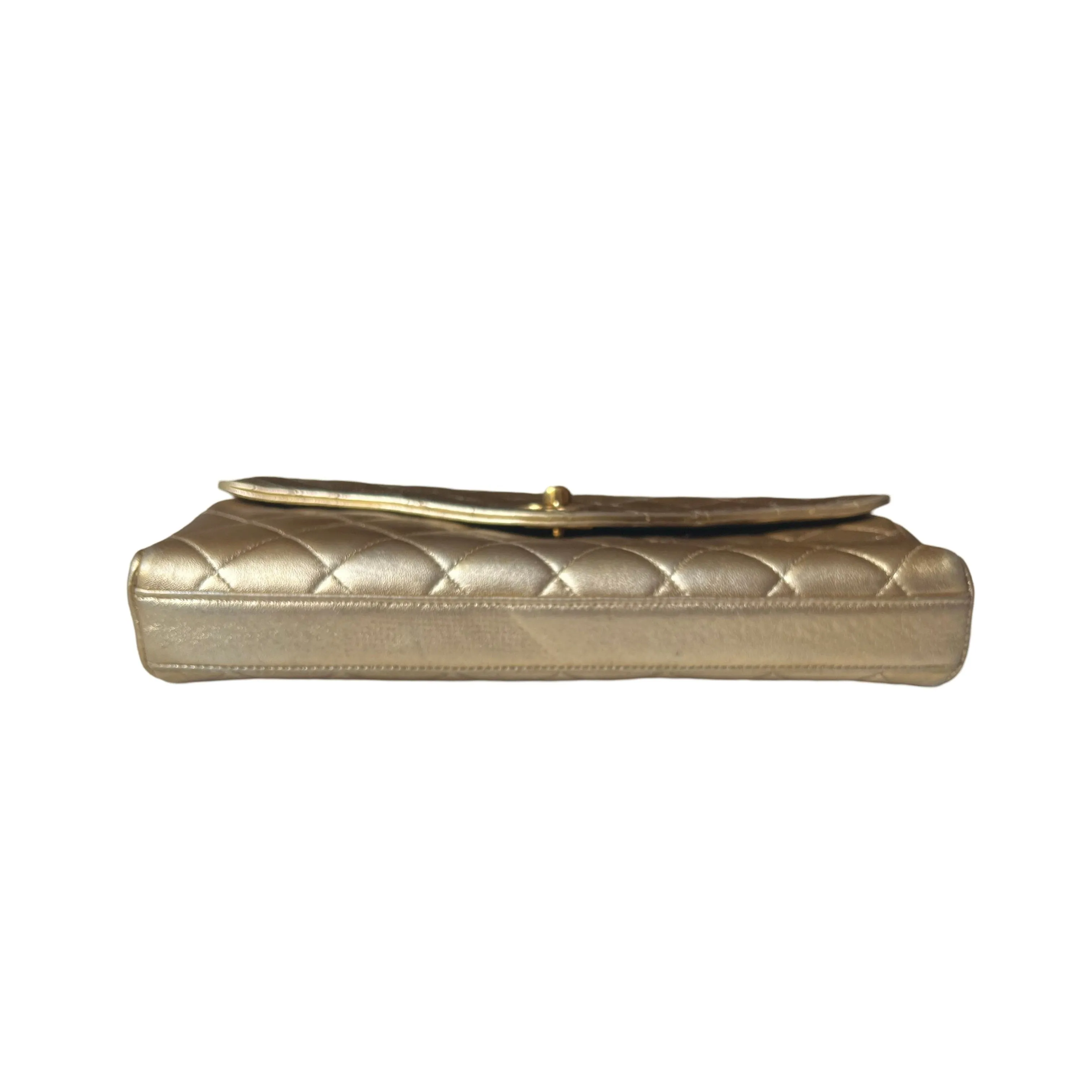 Chanel Vintage Flap Metallic Lambskin Clutch