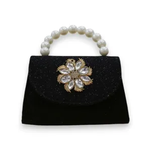 Glitter Clutch Pearl Handle