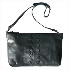 Laced Detail Bag- Dull Black Metallic
