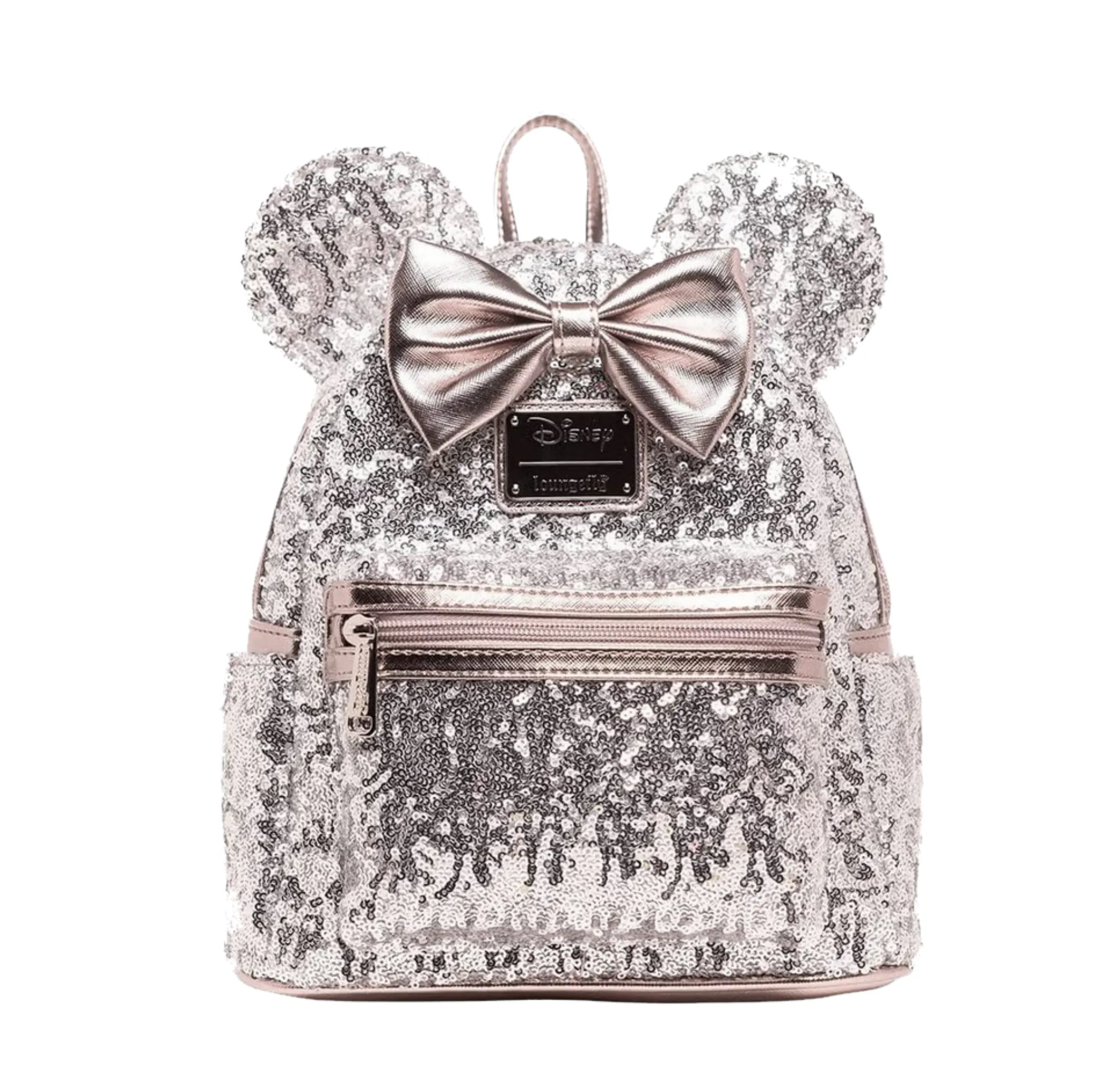 Loungefly x Disney Minnie Silver Sequin Exclusive Mini Backpack