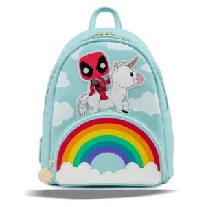 Loungefly x Marvel Deadpool 30th Anniversary Unicorn Rainbow Mini Backpack