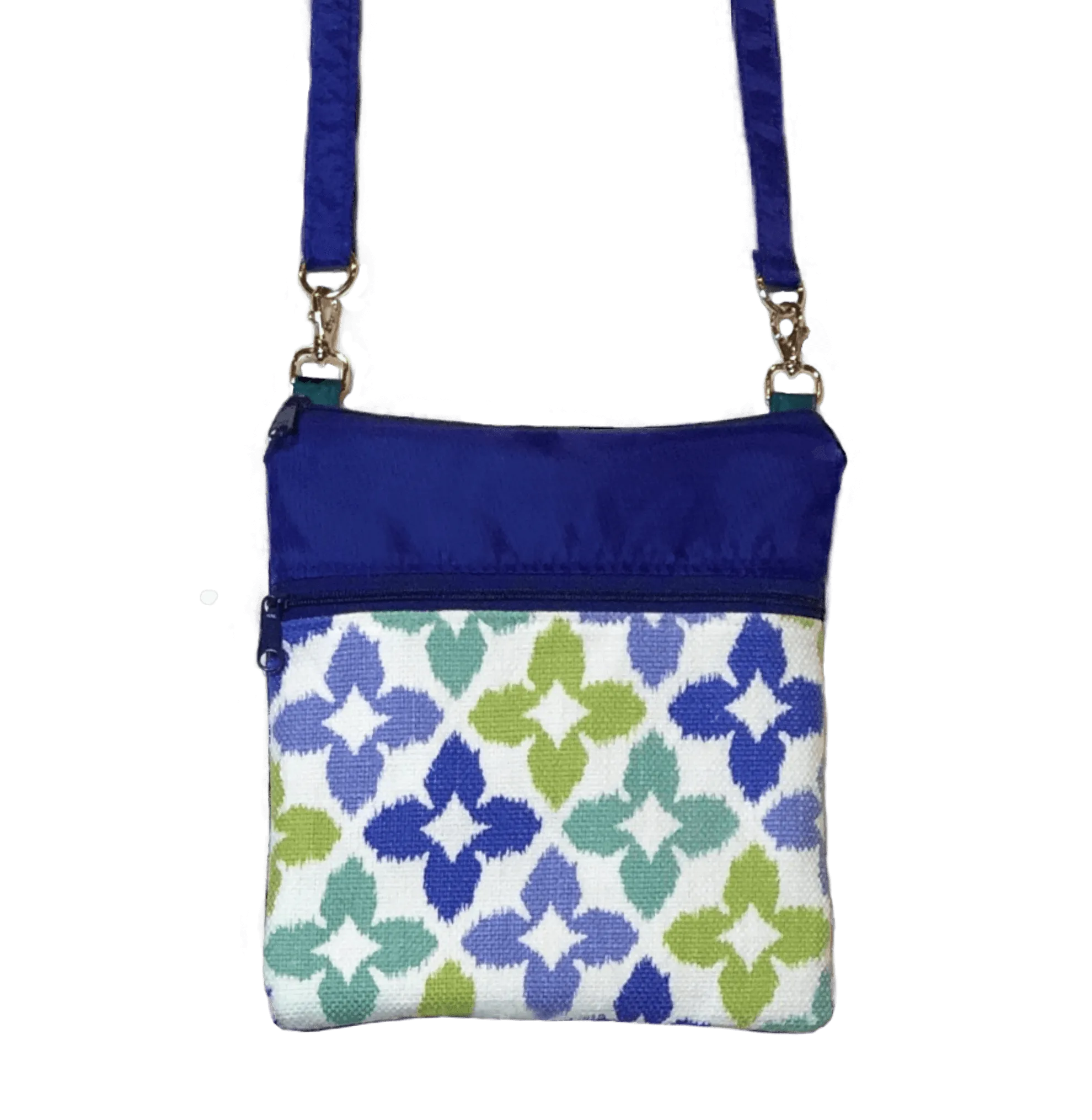 Novia in Blue & Green | Blue Nylon | Mini Square Crossbody Bag