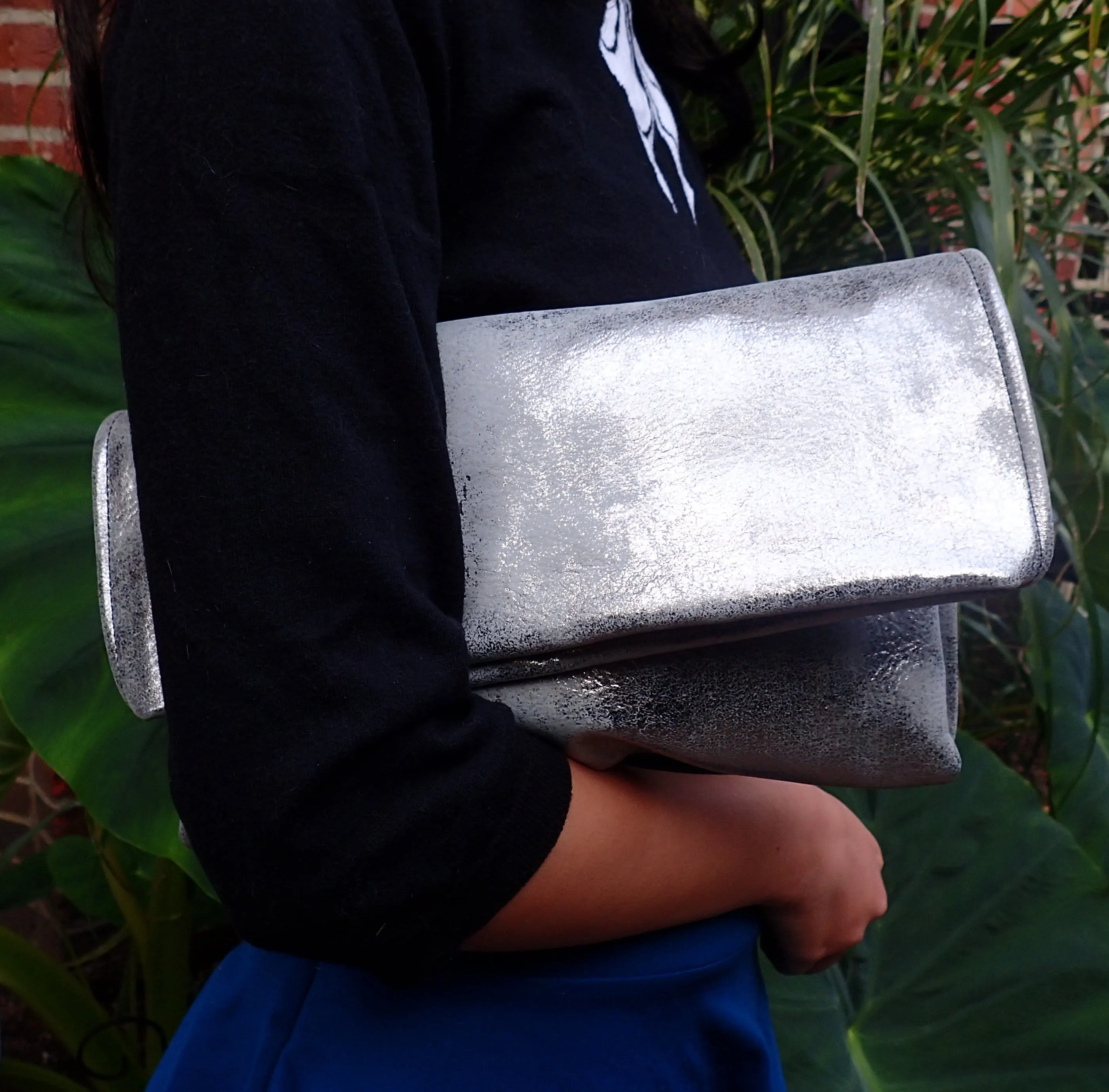 Olivia Clutch Silver Sparkle