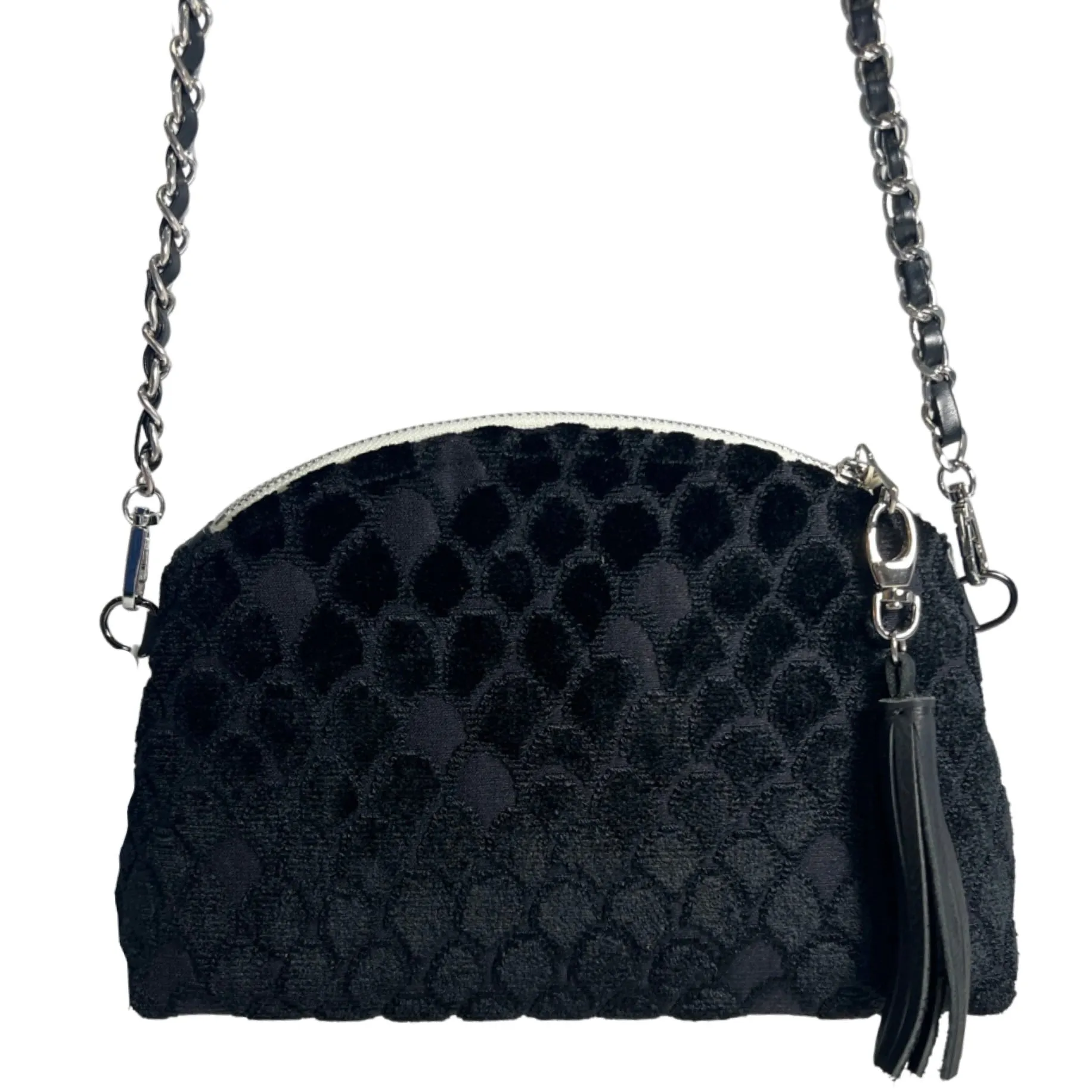 Onyx Black Scaled Velvet Purse