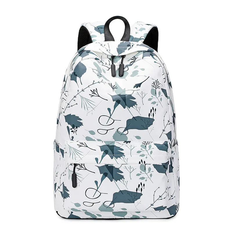 Plant Printing Backpack For Teens Girls Outdoor School Bag