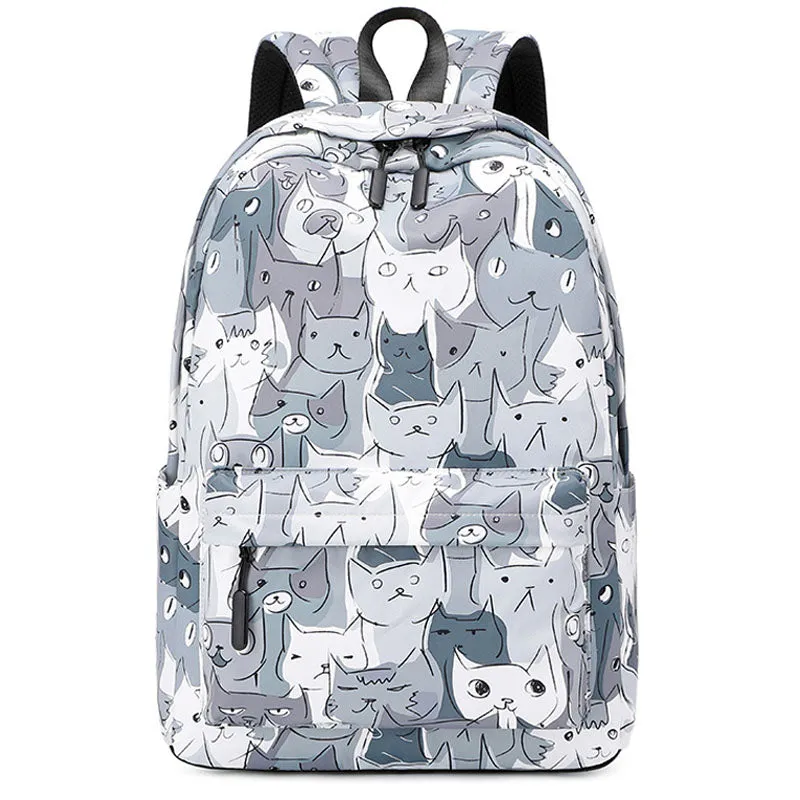 Plant Printing Backpack For Teens Girls Outdoor School Bag