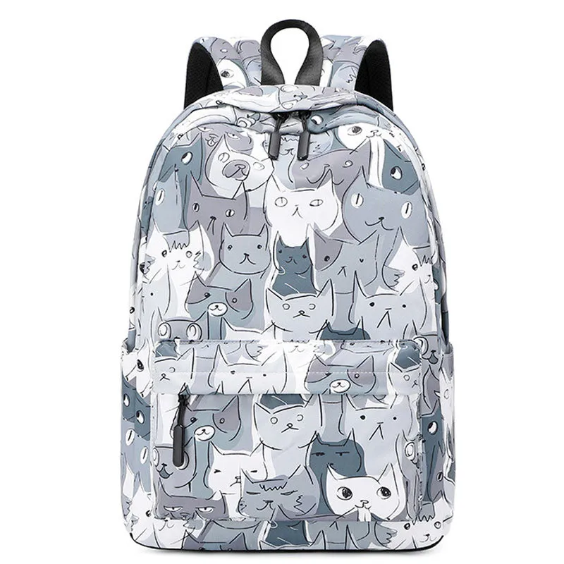 Plant Printing Backpack For Teens Girls Outdoor School Bag