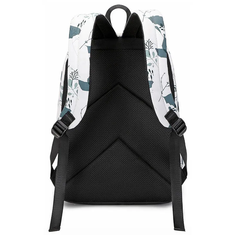 Plant Printing Backpack For Teens Girls Outdoor School Bag