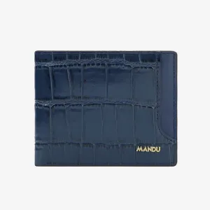RFID Zipper Wallet For Men Stone Print Leather Purse