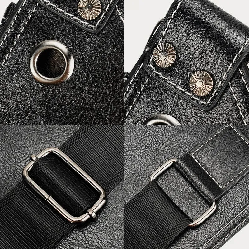 Sling Bag For Men Soft PU Leather Crossbody Chest Bag