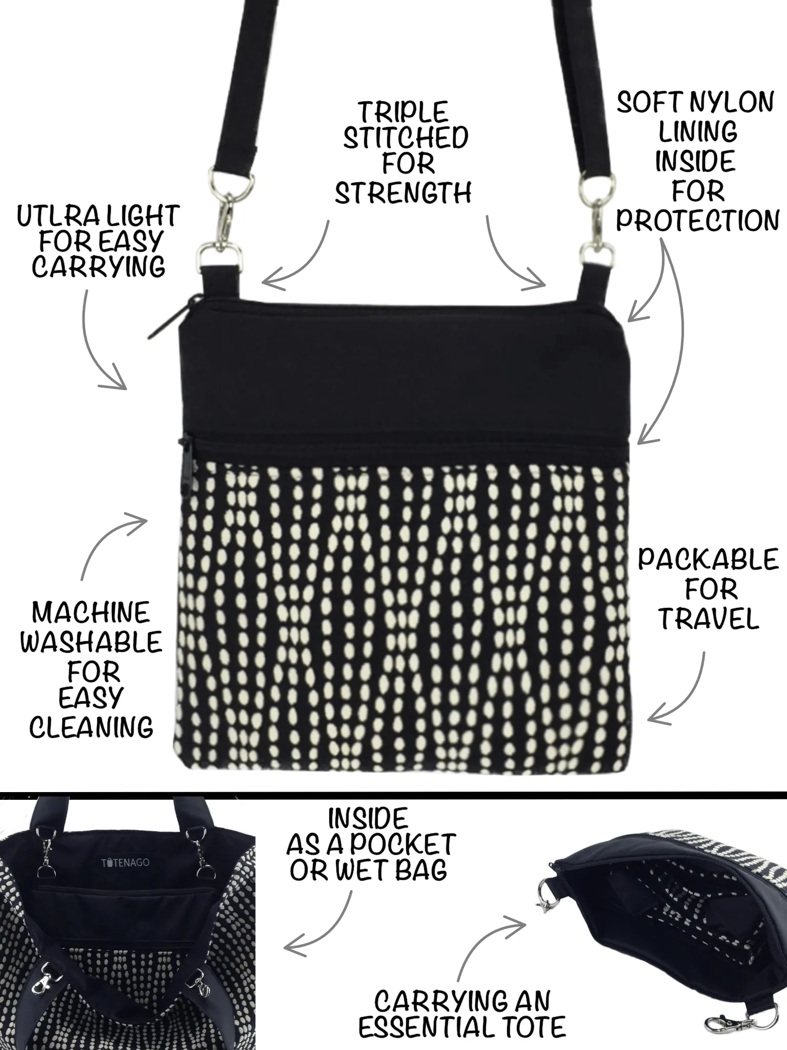 Star in Navy | Navy Nylon | Tote Bag Set