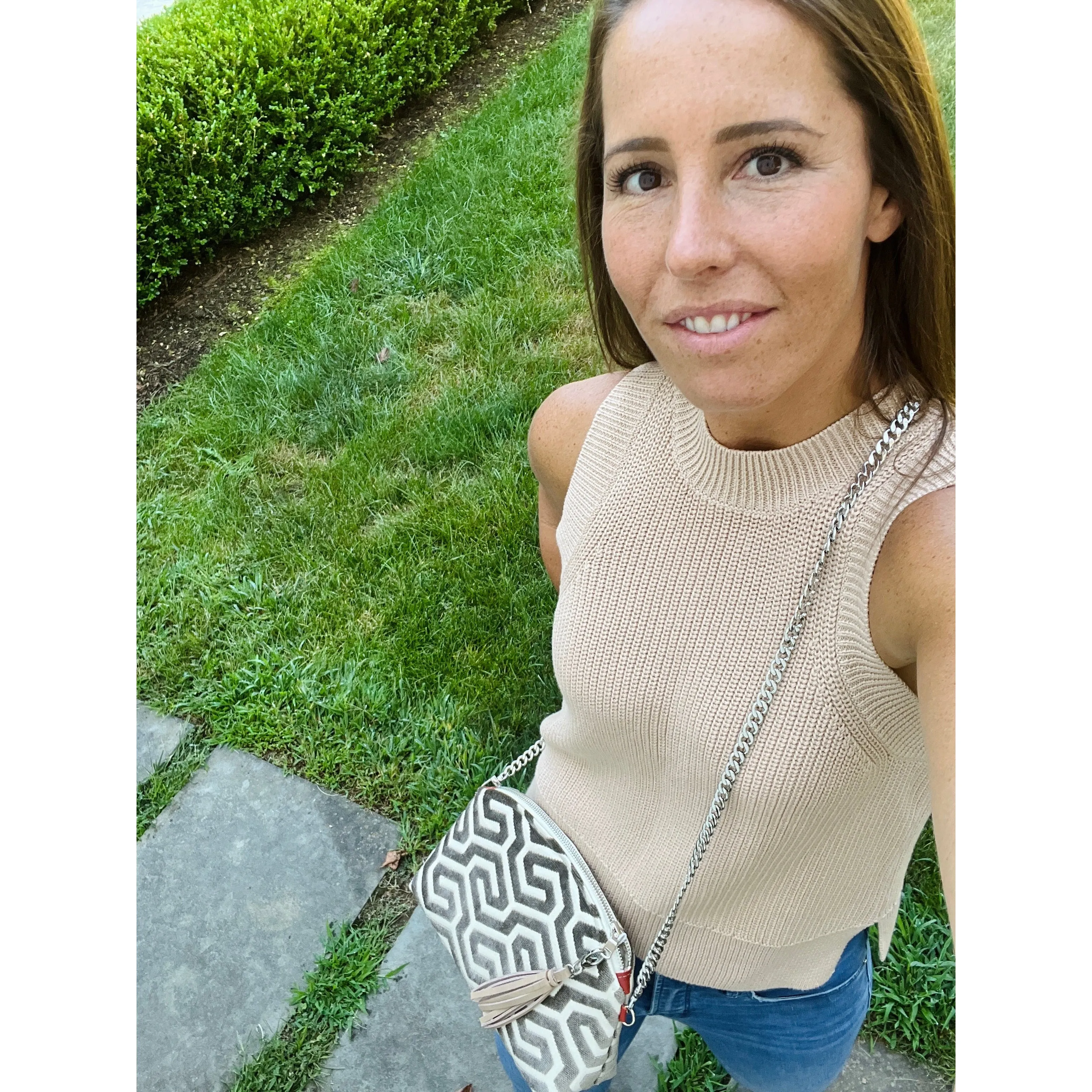 Taupe Ming Velvet Purse