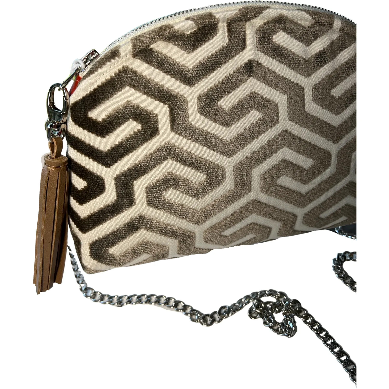 Taupe Ming Velvet Purse