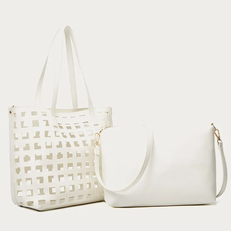 Tote For Women Hollow Out Shape Large Capacity Bag Set