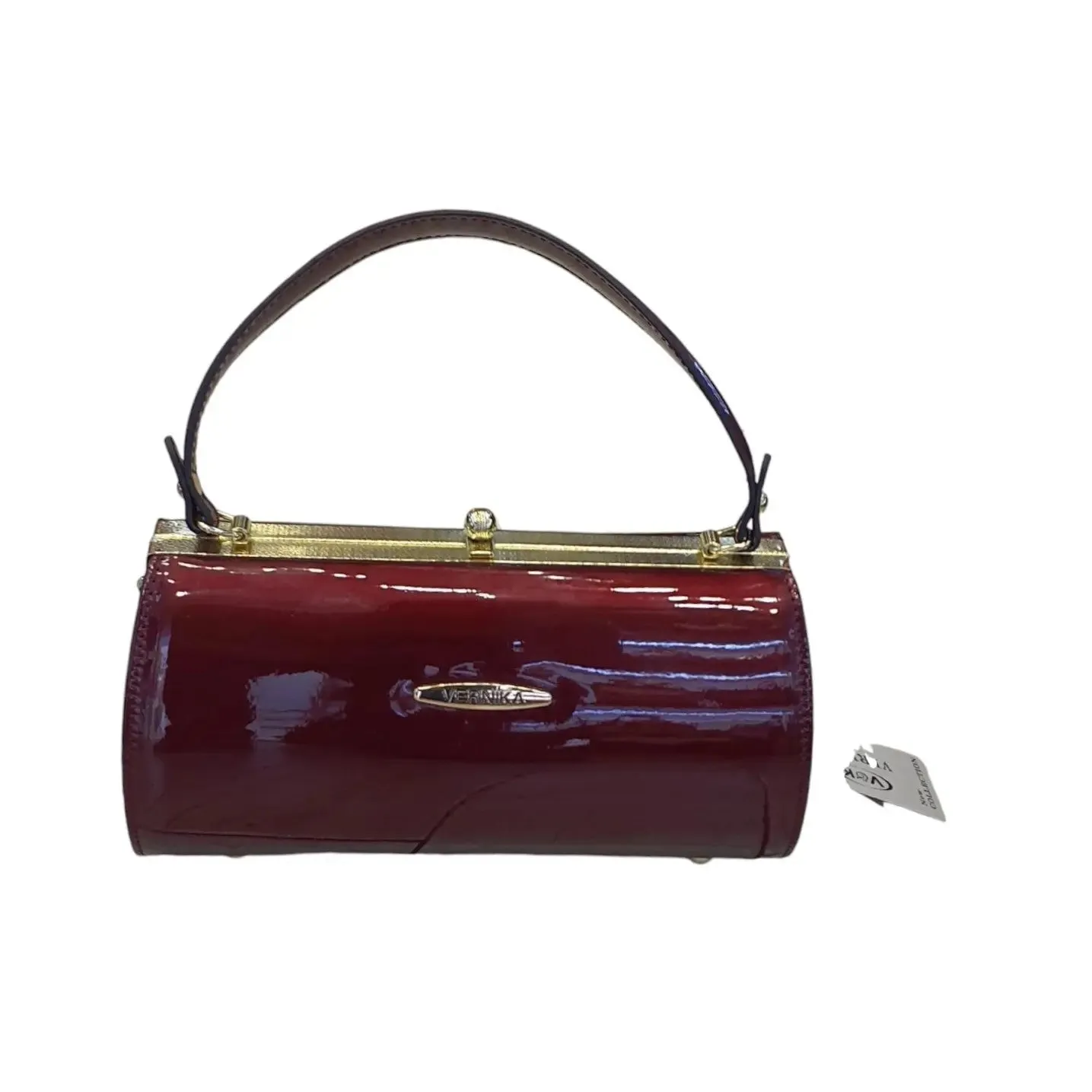 Vernika Glossy Vintage Barrel Clutch